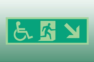 Photoluminescent Disabled Exit Sign - Right